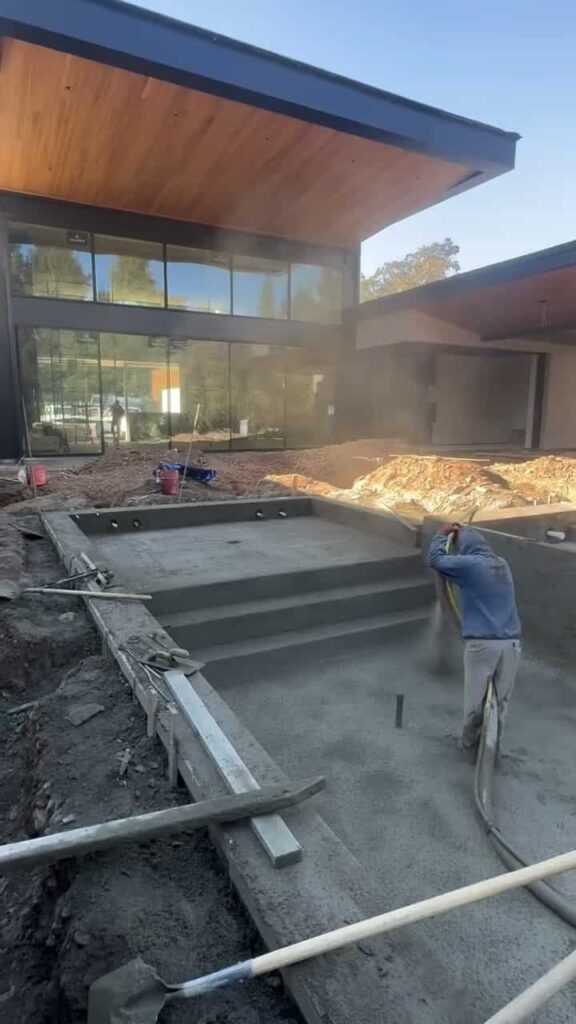 Fiberglass pool delivery crane installation Sacramento